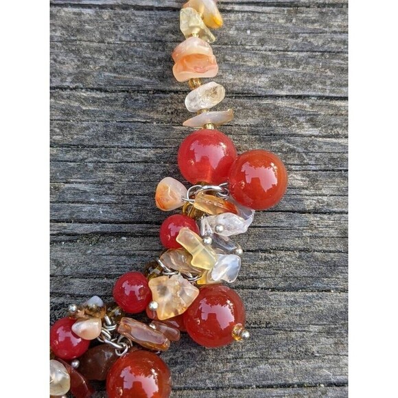 Vintage Carnelian & Quartz Demi Parure Set // Southwestern Necklace and Bracelet - Picture 5 of 10